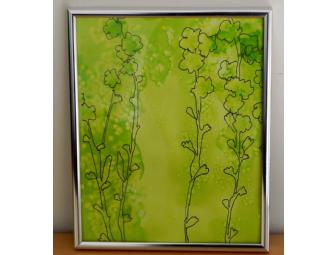 'A Flower Diptych' Ink and Water Color on Paper