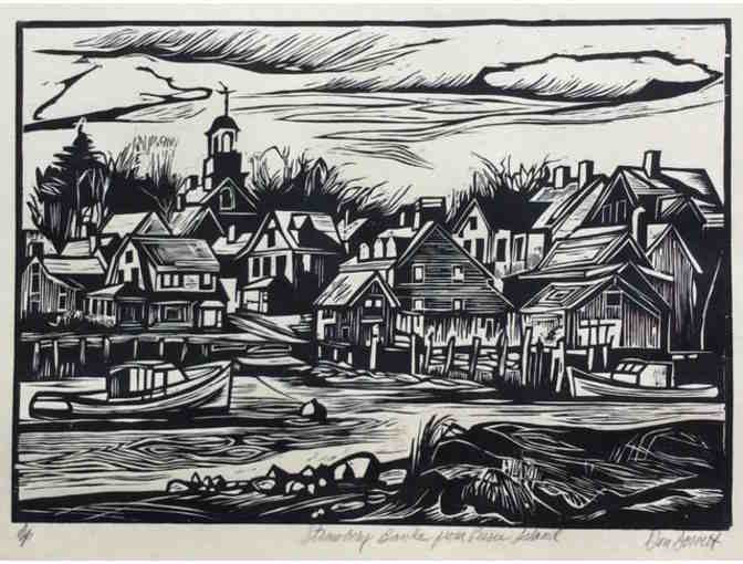 'Strawbery Banke' Woodcut by Don Gorvett