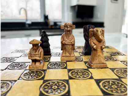 Vintage Chess Board from Cambodia and On-line Chess Lesson