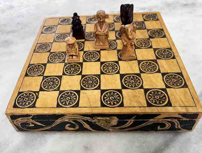 Vintage Chess Board from Cambodia and On-line Chess Lesson