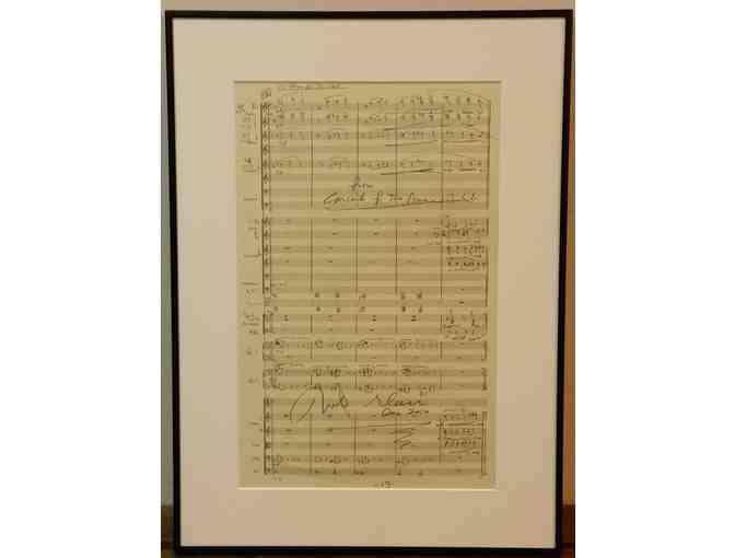 Philip Glass Original Manuscript- Handwritten and Signed