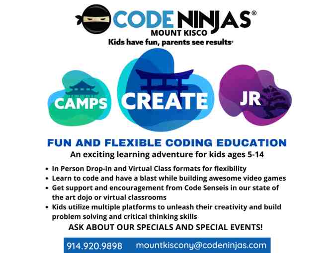 (1) One-Month Subscription to Code Ninjas Coding Class for Kids