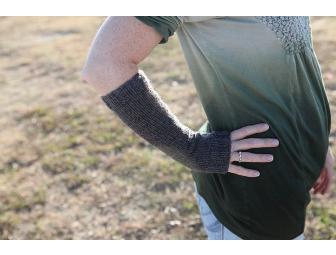 Hand knitted fingerless gloves