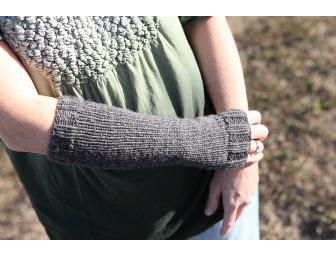 Hand knitted fingerless gloves
