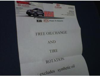 Oil Change and Tire Rotation Gift Certificate