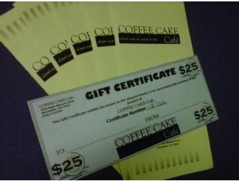 $25 Coffee Cake Cafe' Gift Certificate