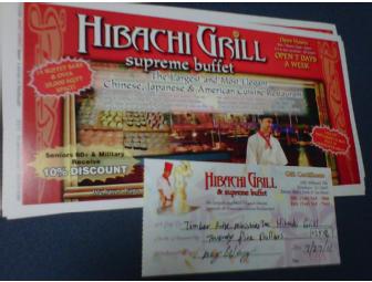 $25 Hibachi Grill Supreme Buffet Gift Certificate