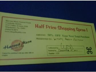 Harvest Moon Natural Foods 1/2 Price 50% OFF Shopping Certificate