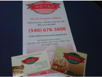 $25 Metro Pizzeria Gift Card