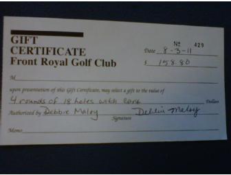 Golf pass and Cart for 4 at Front Royal Golf Club