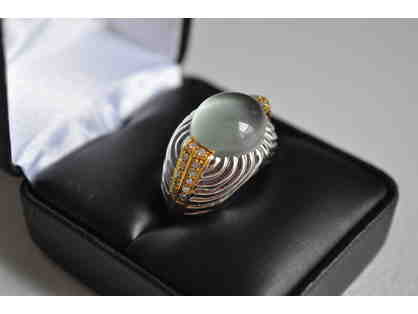 Bellissimo Fine Jewelry Sterling Silver and Rhodium Plated, 2-tone yellow gold ring