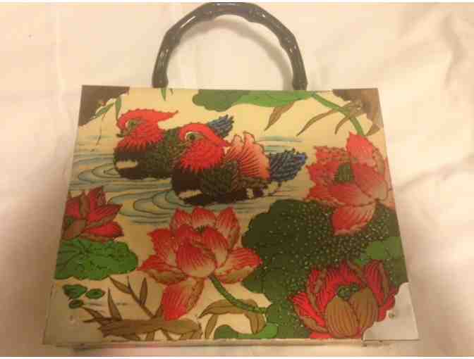 Designer Cigar Box Purse of Vintage Pins