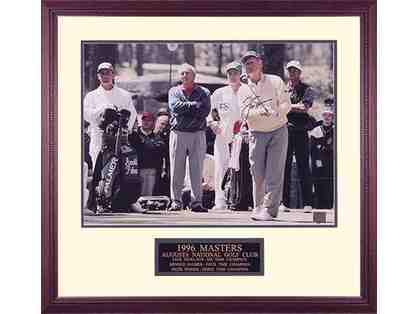 Jack Nicklaus "1996 Masters with Tiger & Arnie" Hand Signed 28x28 Framed Pho