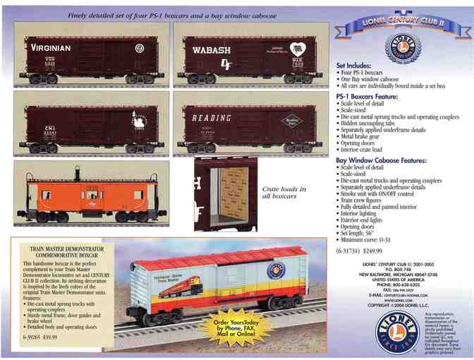 Lionel Train #6-31731 Trainmaster Rolling Stock Set 5-pack