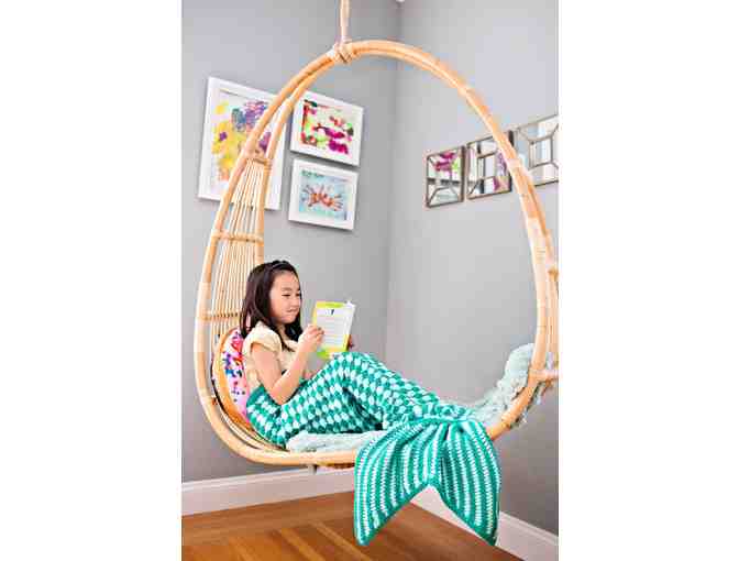 Child Sized Knitted Mermaid Tail Blanket