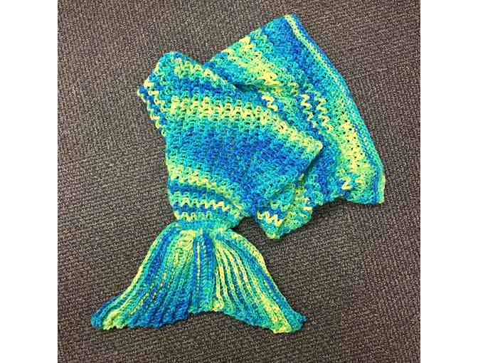 Child Sized Knitted Mermaid Tail Blanket