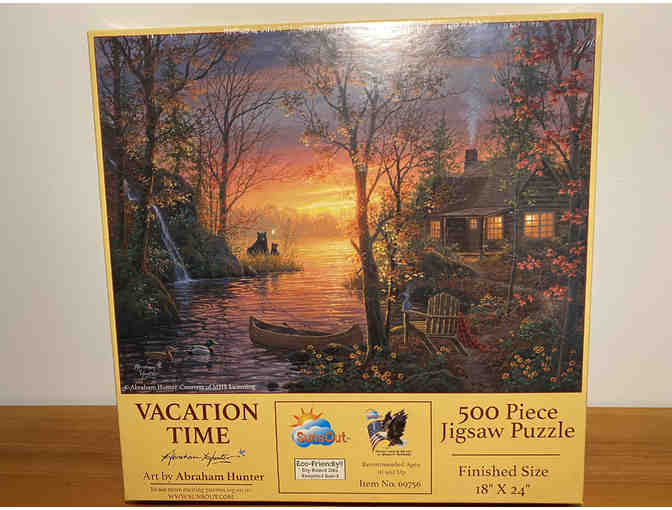 Handcrafted Puzzle Board and 500-Piece Jigsaw Puzzle