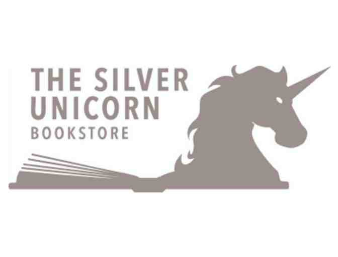Silver Unicorn Gift Card, Plus Book-Lover's Socks, in a Gift Bag
