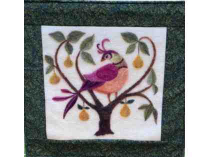 "Partridge in a Pear Tree" Felted Wool Wall Hanging
