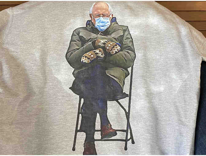 Sweatshirt showing Bernie Sanders on Inauguration Day 2021