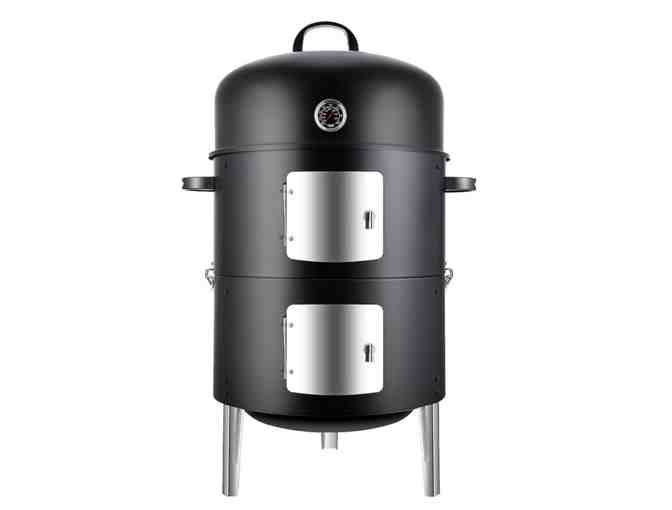 Steel Smoker and Round BBQ Grill Combo