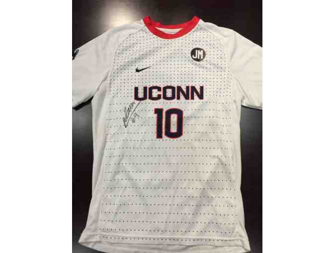 Cyle Larin Autographed UConn Jersey and Framed Player Picture