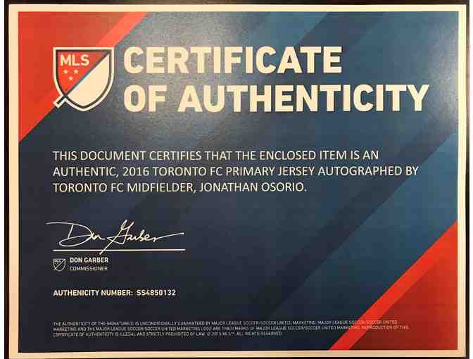 Jonathan Osorio Autographed Toronto FC Authentic Jersey