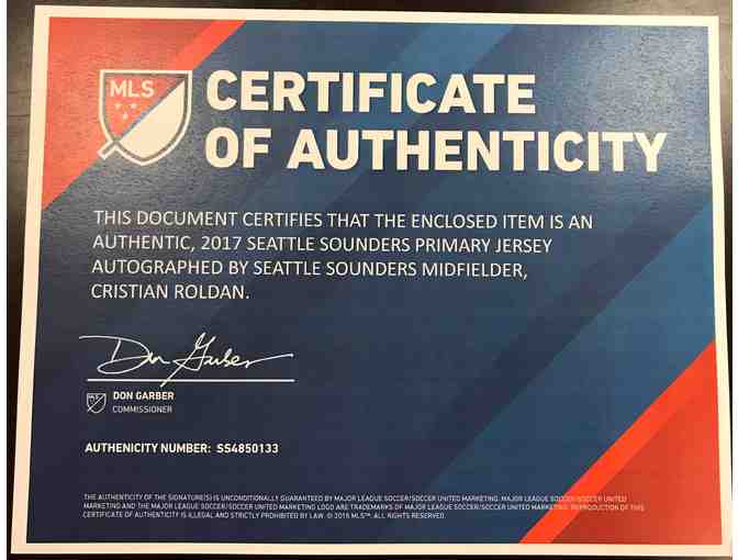Cristian Roldan Autographed 2017 Seattle Sounders Authentic Primary Jersey