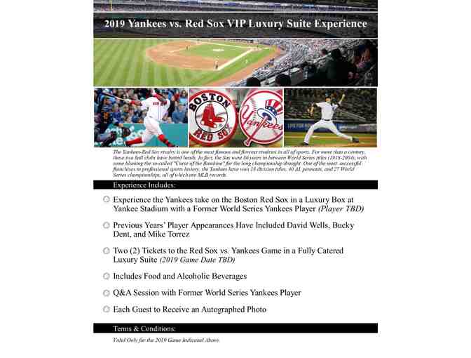 2019 Yankees vs. Red Sox VIP Luxury Suite Experience