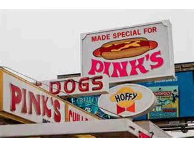 Enjoy Pink's Famous Hot Dogs