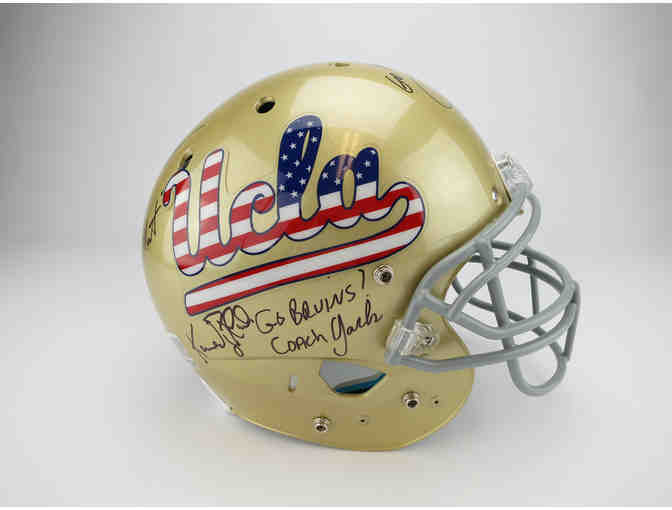UCLA American Flag Replica Football Helmet Signed by UCLA Football Coaches