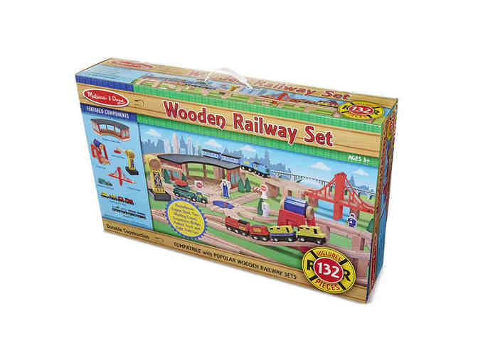 Melissa & Doug Wooden Railway Set