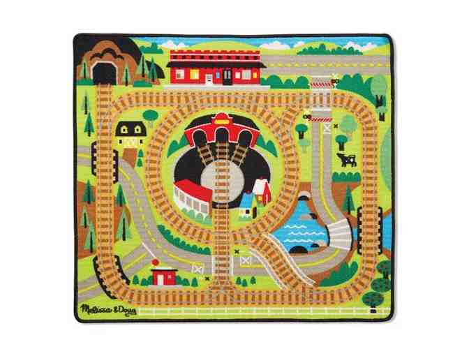 Round the Rails Train Rug - Includes 3 Wooden Trains