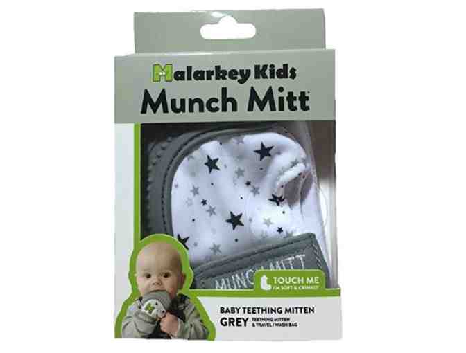 Munch Mitt Baby Teething Mitten - Grey Stars