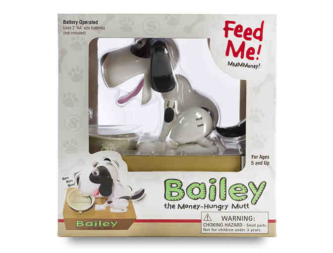 Bailey The Money Hungry Mutt Electronic Doggy Bank (black & white)