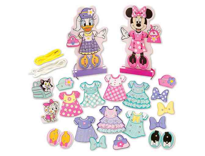 Melissa & Doug - Disney Minnie and Daisy Deluxe Wooden Fashion Lacing Set (ages 3+)