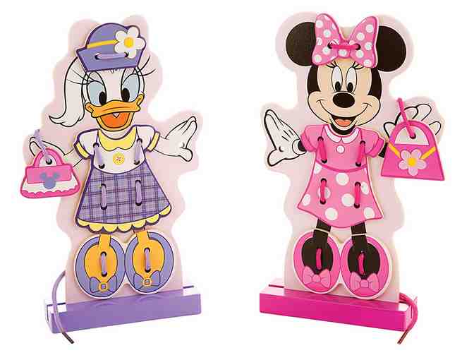 Melissa & Doug - Disney Minnie and Daisy Deluxe Wooden Fashion Lacing Set (ages 3+)