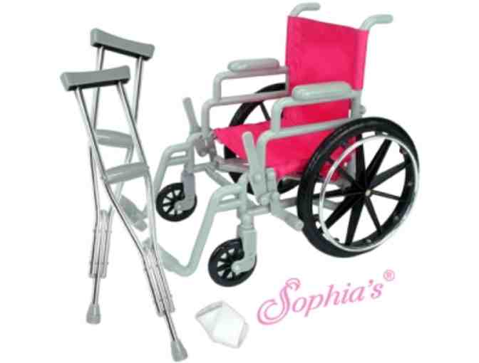 Sophia's - Child Sized Medical Kit, Wheel Chair, Crutches, Cast, and Bandage for 18' Dolls