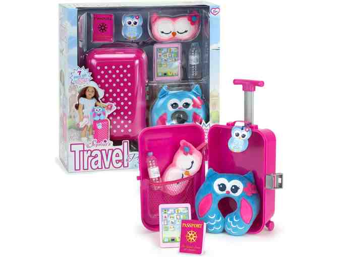 Sophia's - Travel Suitcase,  Eiffle Tower Outfit, Sneakers, AND Plush Puppy Travel Set