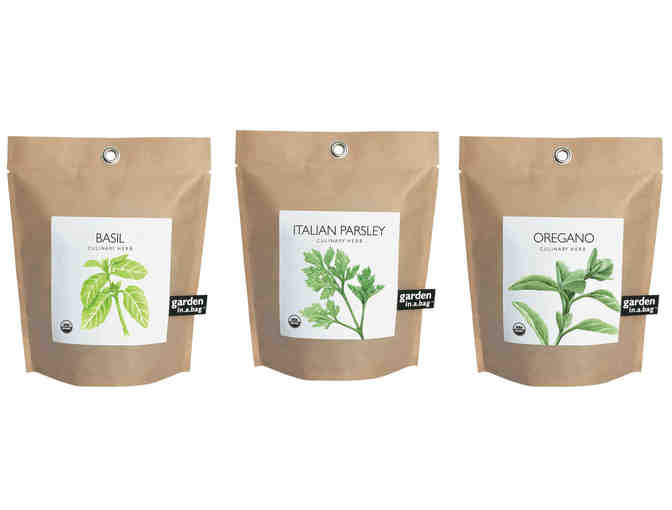 Set of 3 Garden-in-a-Bag  (Organic: Basil, Italian Parsley, and Oregano)