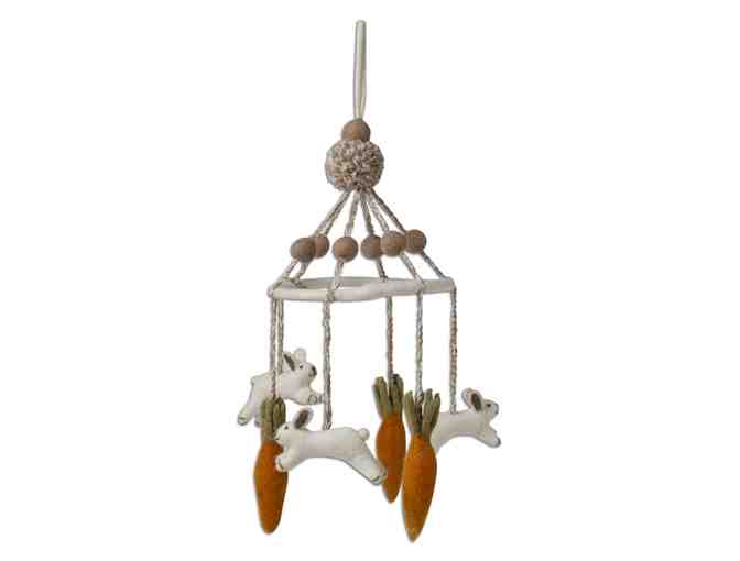 Wool Bunny and Carrot Mobile