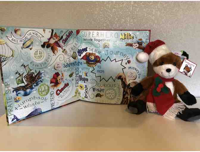 Oliver & Hope's Superhero Saturday -Hardcover with Holiday Edition Charlotte the Fox Plush