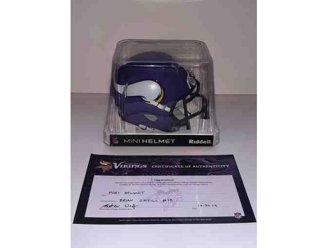 Brian O'Neill #75 Autographed Minnesota Vikings - Mini Football Helmet