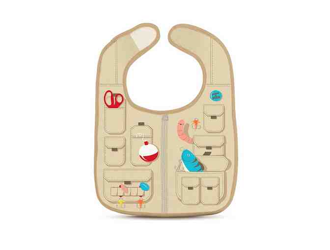 Fred Chill Baby, Dressed to Spill - Fisherman's Vest Bib Set with Worm Teether