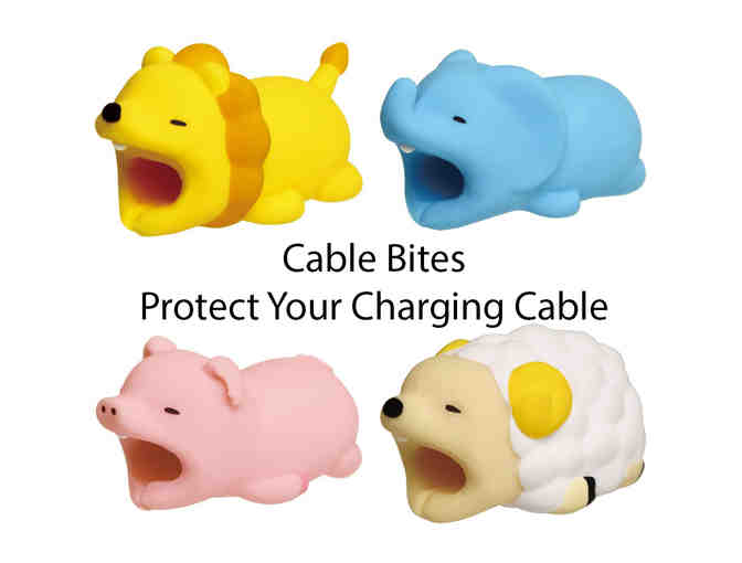 Set of 4 Cable Bites - Cable Accessories (Lion, Elephant, Pig, Sheep)
