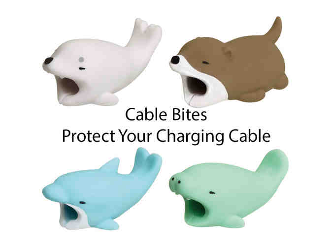 Set of 4 Cable Bites - Cable Accessories (Seal, Otter, Dolphin, Manatee)