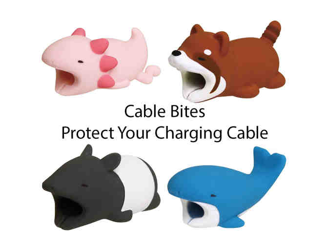 Set of 4 Cable Bites - Cable Accessories (Axolotl, Lesser Panda, Malayan Tapir, Whale)