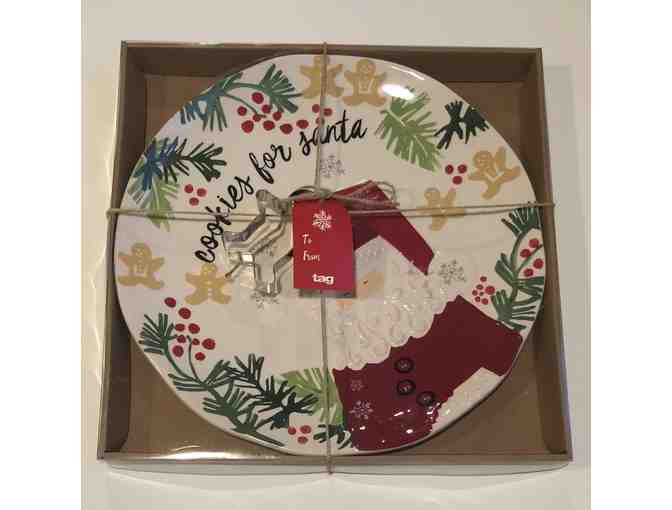 Santa Cookies Platter with Cookie Cutter