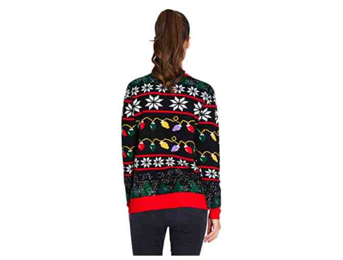 Women's RAISEVERN Ugly Christmas Sweater, Alpaca - Size Large and Classic Santa Hat