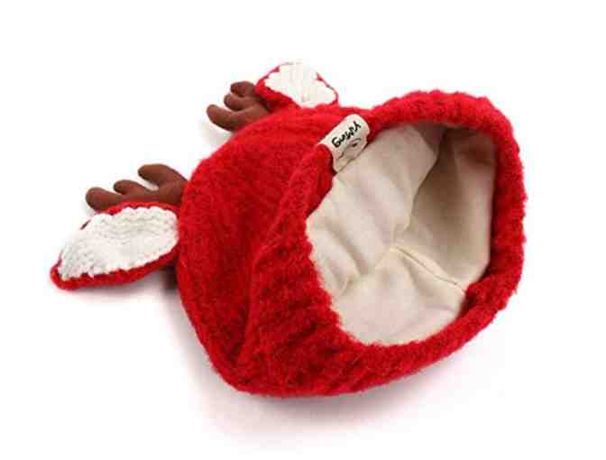 Baby knit Scarf & Reindeer Antlers - Baby Beanie, Crochet Knitted Hat